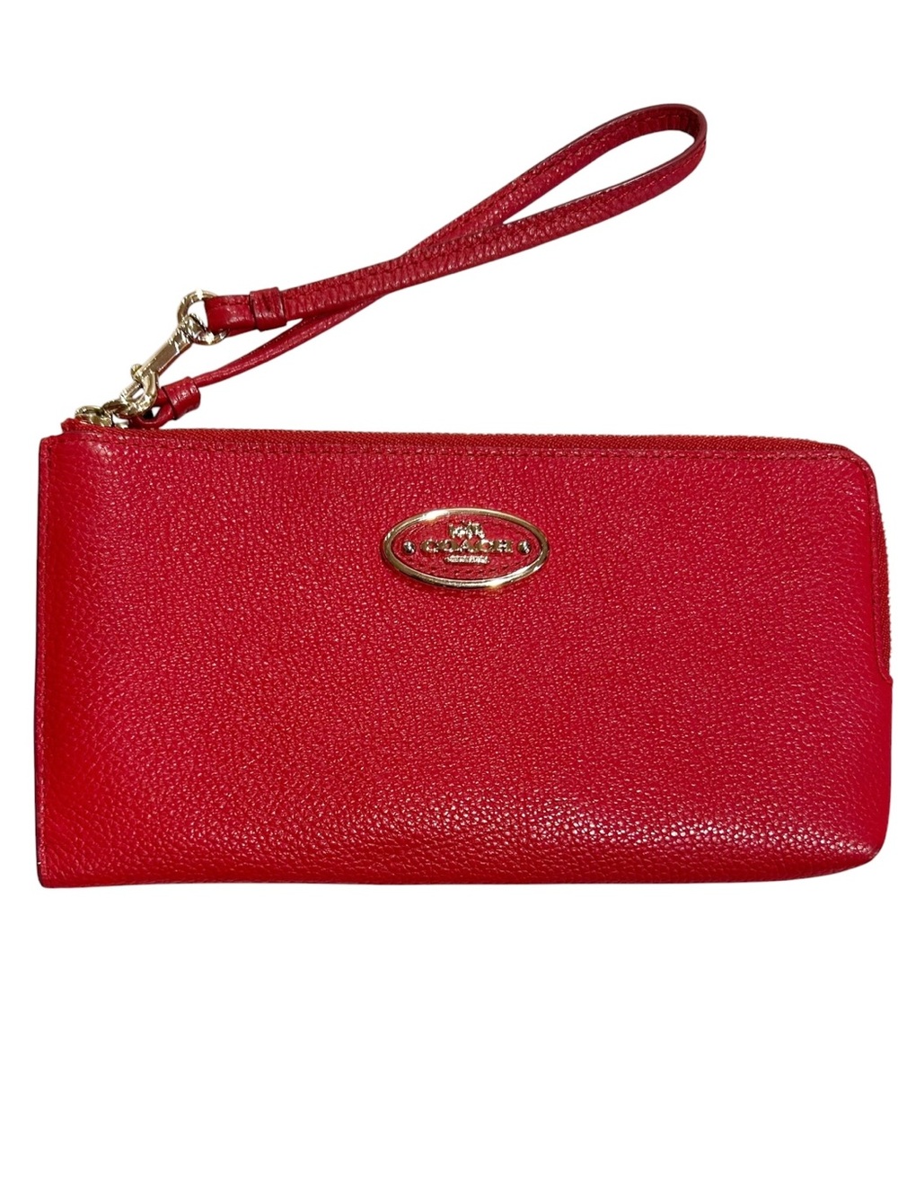 Coach L-Zip Leather Wallet Wristlet